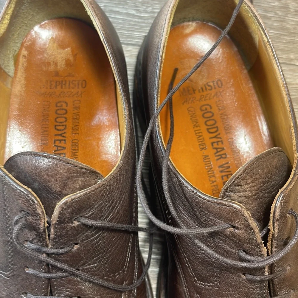 Mephisto brown leather shoes men’s size 10 (f125)